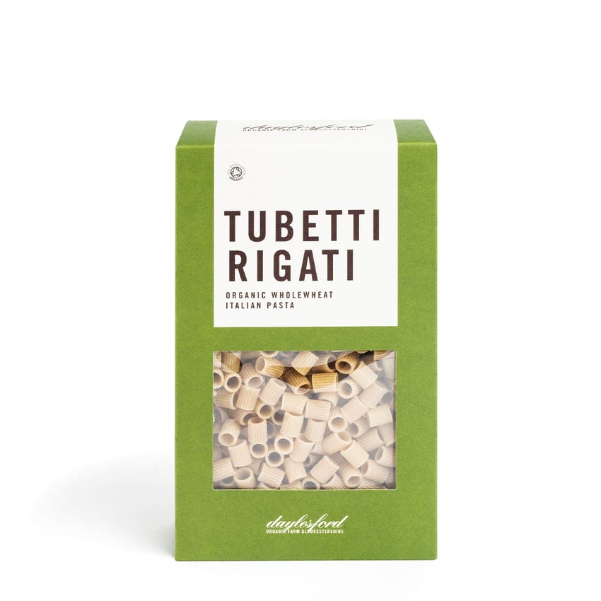 Organic Tubetti Rigati Whole Wheat Italian Pasta 500g