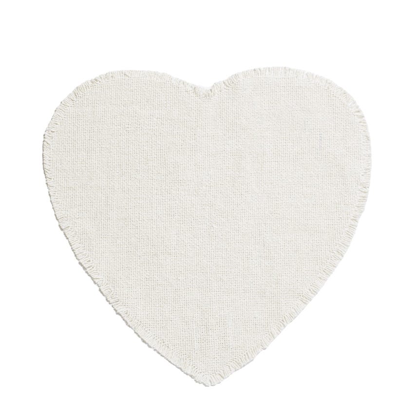 White Linen Heart Placemat