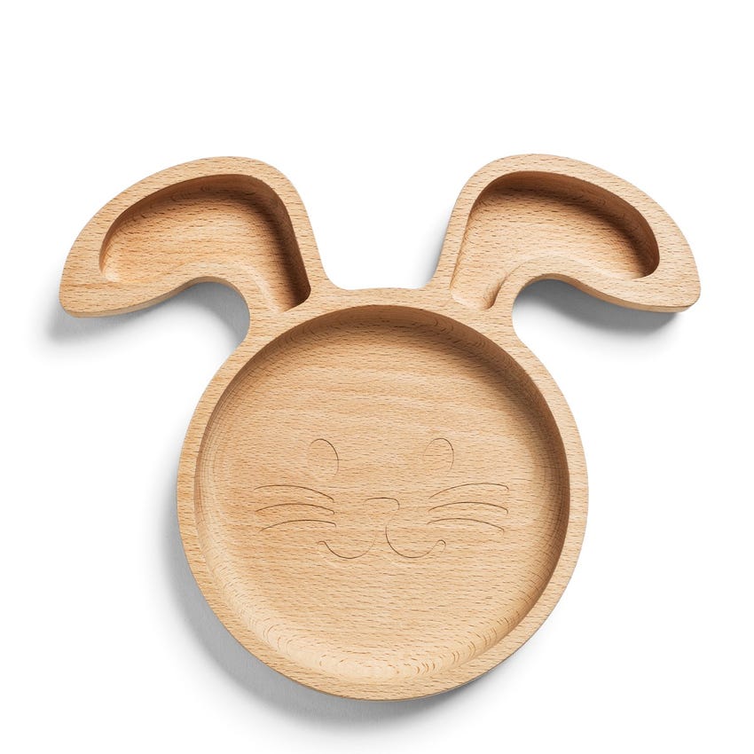Wooden Rabbit Plate