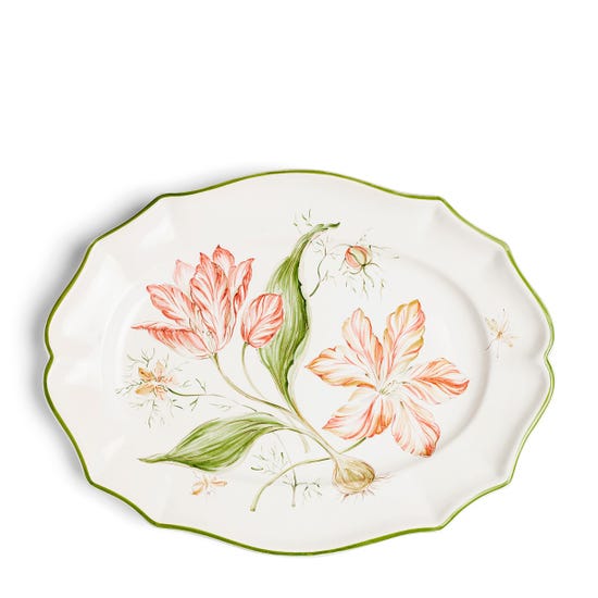 Daylesford x Colefax Quince Garden Serving Plate With Pink Tulips