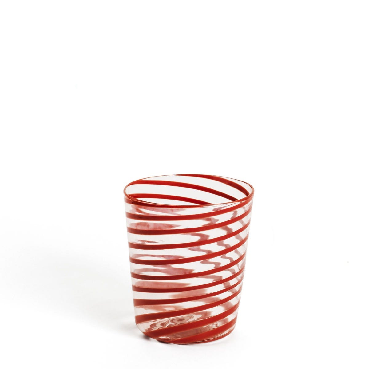 Murano Red Spiral Stripe Glass