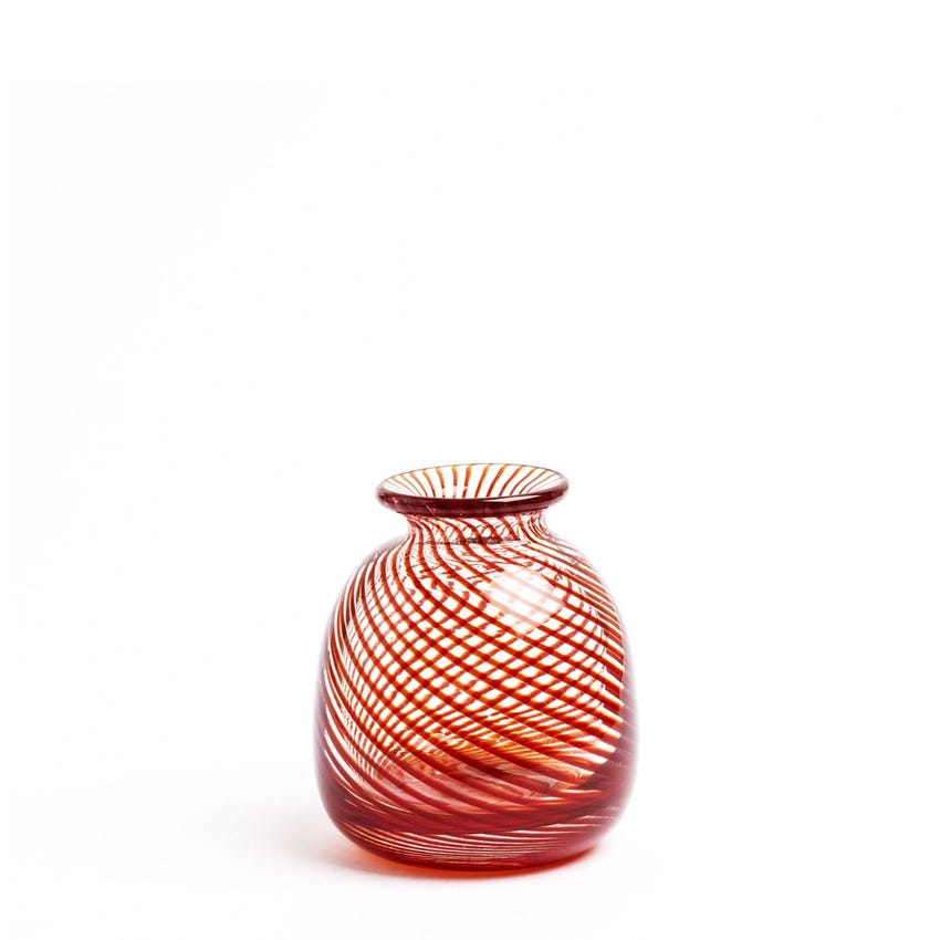 Miro Red Spiral Stripe Vase