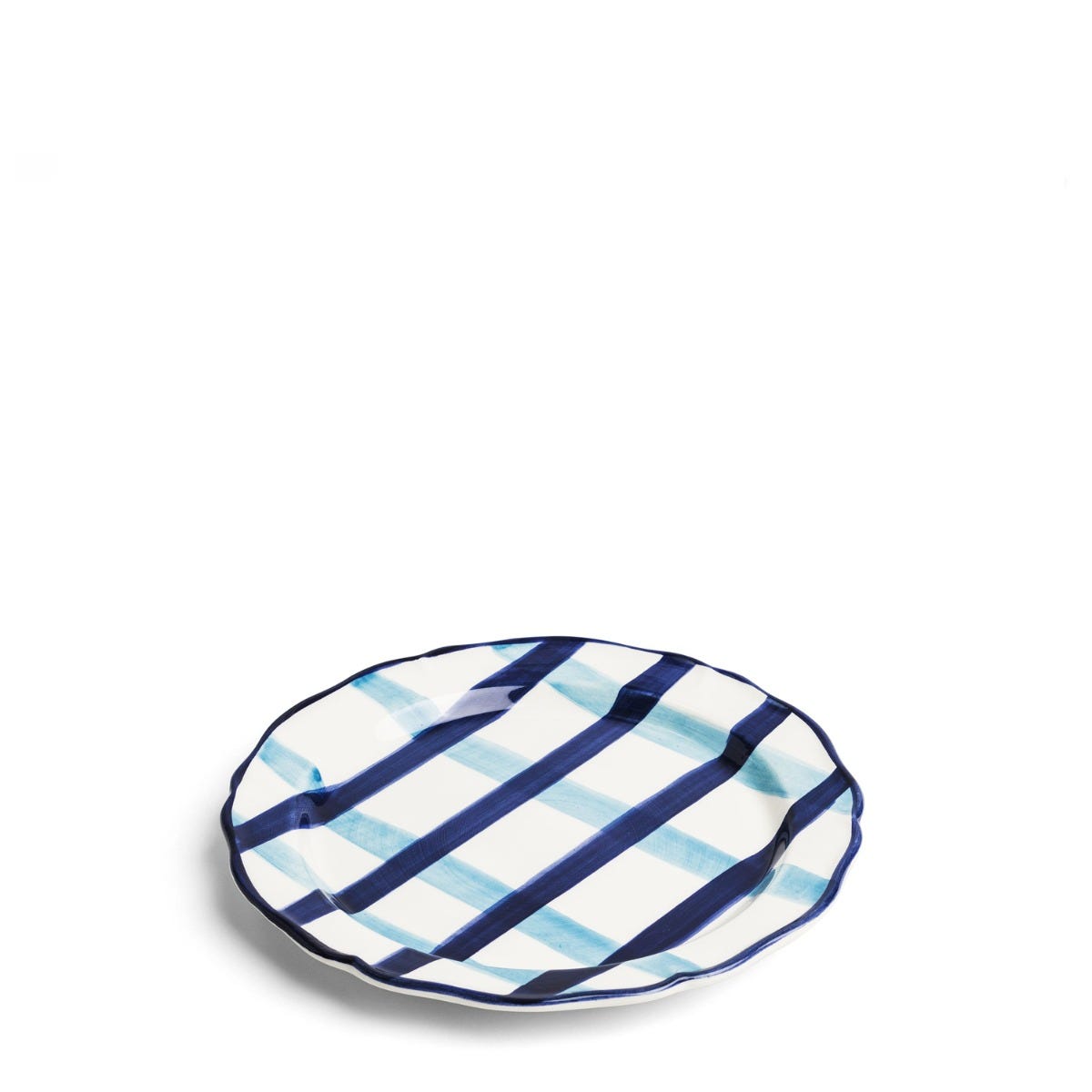 Blue and white discount striped paper plates