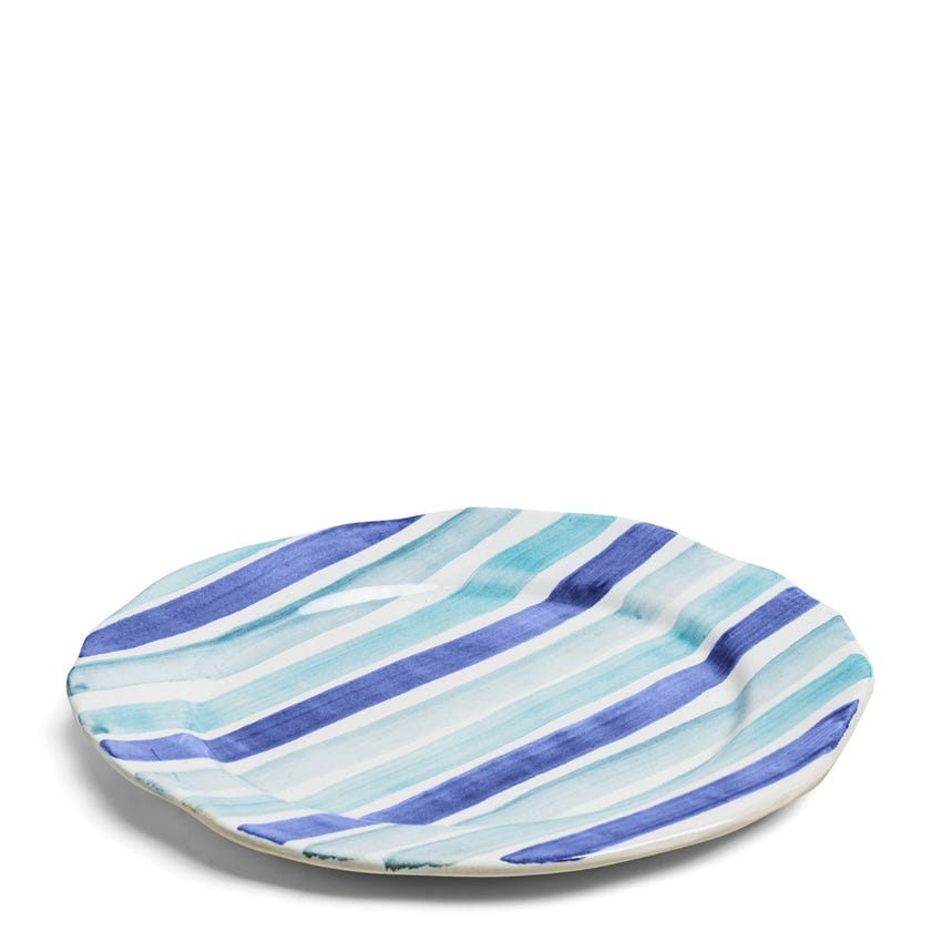 Circus Stripe Blue Charger Plate 