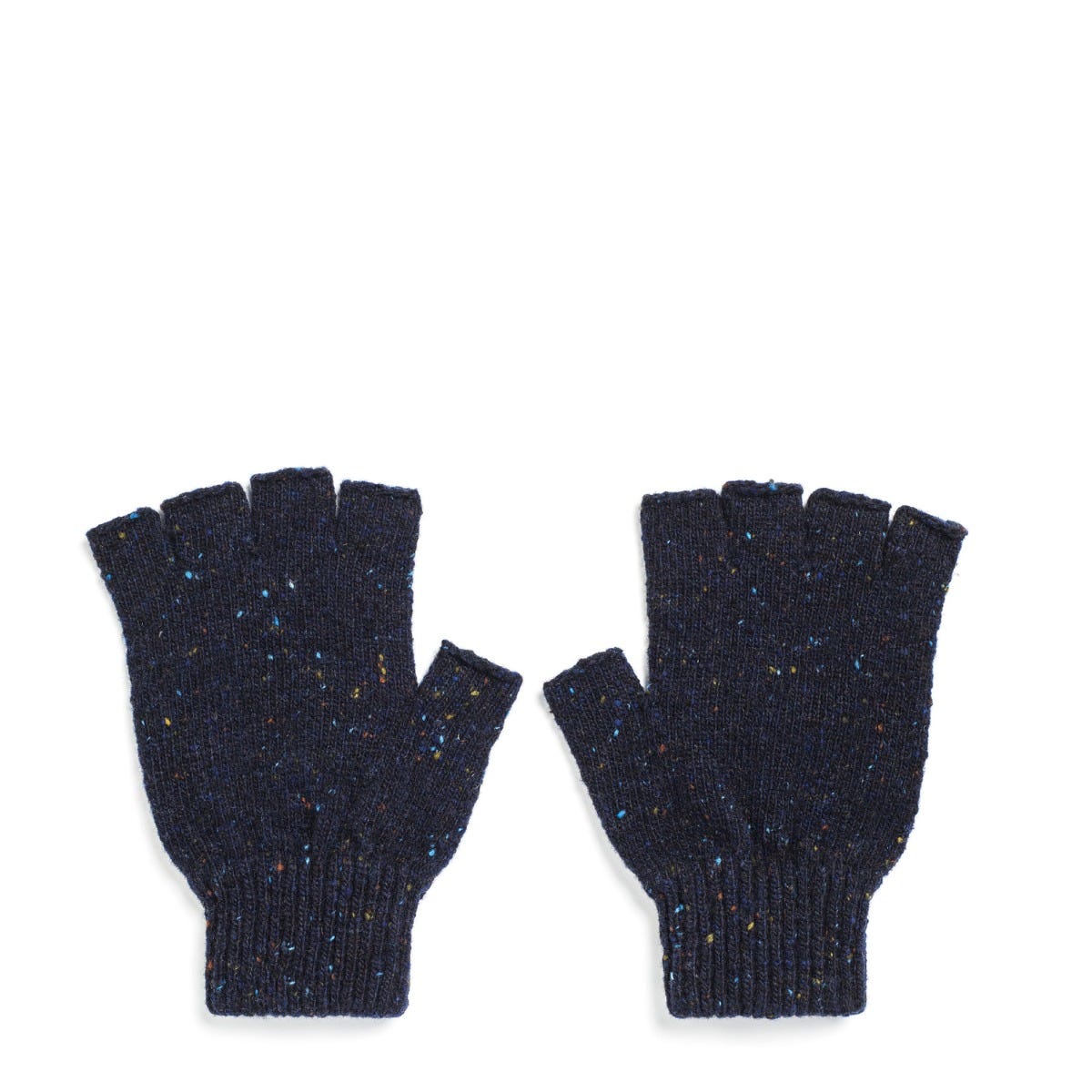 Mens Shin Wool Mittens Navy