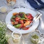 Heritage Tomato Salad with Green Tapenade Dressing