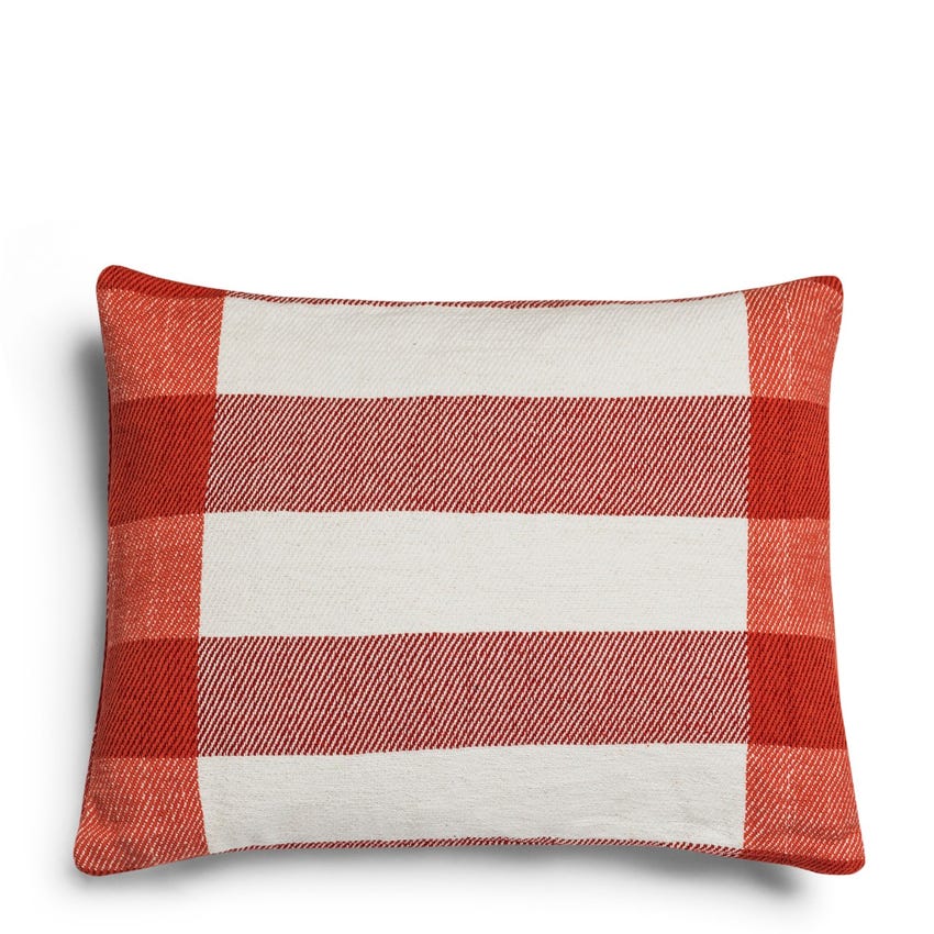 Abbey Stripe Cushion Fox Red